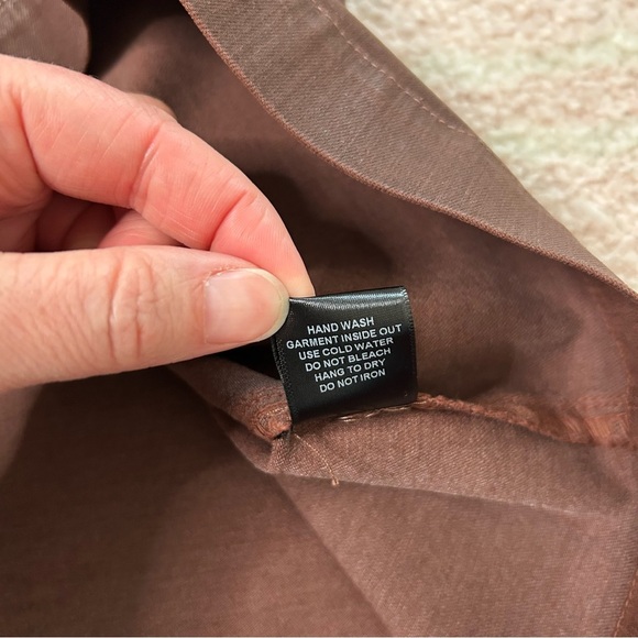 Peruvian Connection Brown Denim Pencil Skirt Knee-Length SZ 8 Fall Cotton Blend - Picture 5 of 13